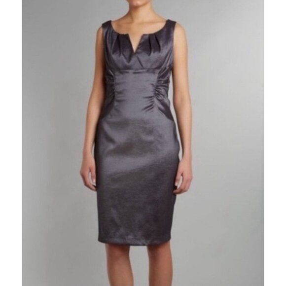 Adrianna Papell Dress Steele Blue 6 Nordstrom Stretch Sheath Party Wedding NWT - Picture 1 of 9